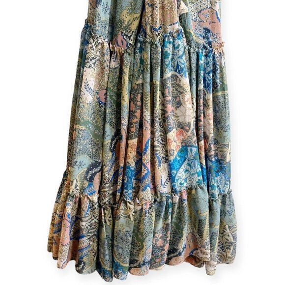 Misa Kali Dress In Blue Print, Maxi dress, Size XS, New, with tag - Picture 11 of 16